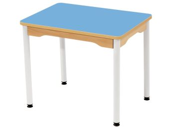 TISCH MIT BESCHICHTETER TISCHPLATTE - METALLFUSSTEIL WEISS - Rechteckig 70x50 cm