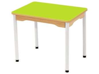 TISCH MIT BESCHICHTETER TISCHPLATTE - METALLFUSSTEIL WEISS - Rechteckig 70x50 cm