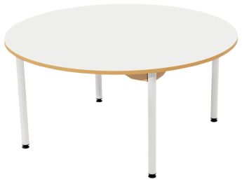TISCH MIT BESCHICHTETER TISCHPLATTE - METALLFUSSTEIL WEISS - Rund Ø 120 cm