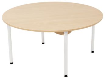 TISCH MIT BESCHICHTETER TISCHPLATTE - METALLFUSSTEIL WEISS - Rund Ø 120 cm