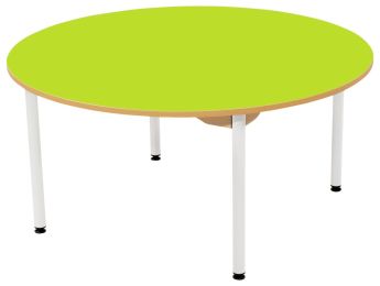 TISCH MIT BESCHICHTETER TISCHPLATTE - METALLFUSSTEIL WEISS - Rund Ø 120 cm
