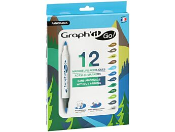 MARQUEURS ACRYLIQUES DOUBLE POINTE Graph'it Couleurs nature