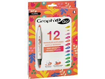 MARQUEURS ACRYLIQUES DOUBLE POINTE Graph'it Couleurs florales