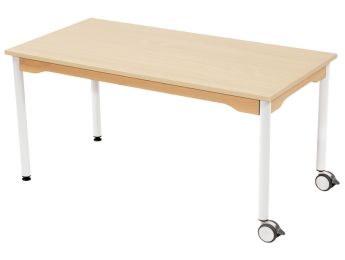 TAVOLO PIANO MELAMINICO - BASE METALLO E ROTELLE - Rettangolo 120 x 60 cm