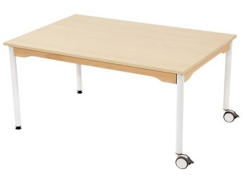 TAVOLO PIANO MELAMINICO - BASE METALLO E ROTELLE - Rettangolo 120 x 80 cm