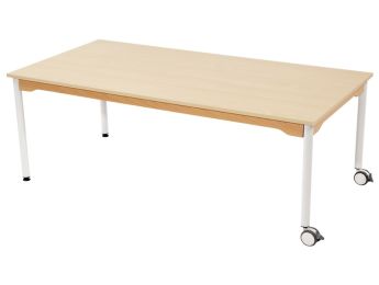 TAVOLO PIANO MELAMINICO - BASE METALLO E ROTELLE - Rettangolo 160 x 80 cm
