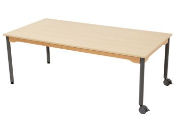TAVOLO PIANO MELAMINICO - BASE METALLO E ROTELLE - Rettangolo 160 x 80 cm