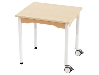 TISCH MIT MELAMINBESCHICHTETER PLATTE - METALLFUSSTEIL UND ROLLEN - Rechteckig...
