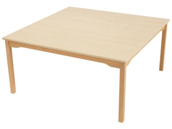TISCH MIT MELAMINBESCHICHTETER PLATTE - FUSSTEIL AUS HOLZ - Viereckig 120x120 cm