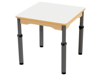 TISCH MIT BESCHICHTETER TISCHPLATTE - HÖHENVERSTELLBAR - Viereckig 60x60 cm