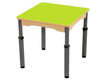 TISCH MIT BESCHICHTETER TISCHPLATTE - HÖHENVERSTELLBAR - Viereckig 60x60 cm