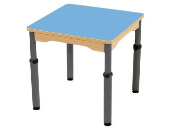 TISCH MIT BESCHICHTETER TISCHPLATTE - HÖHENVERSTELLBAR - Viereckig 60x60 cm