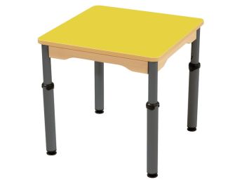 TISCH MIT BESCHICHTETER TISCHPLATTE - HÖHENVERSTELLBAR - Viereckig 60x60 cm