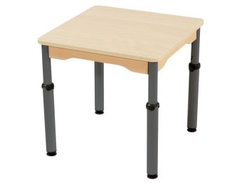TISCH MIT BESCHICHTETER TISCHPLATTE - HÖHENVERSTELLBAR - Viereckig 60x60 cm