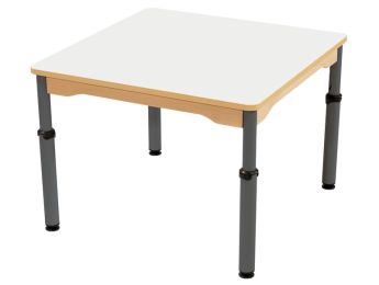 TISCH MIT BESCHICHTETER TISCHPLATTE - HÖHENVERSTELLBAR - Viereckig 80x80 cm