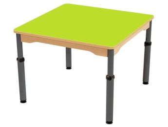 TISCH MIT BESCHICHTETER TISCHPLATTE - HÖHENVERSTELLBAR - Viereckig 80x80 cm