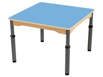TISCH MIT BESCHICHTETER TISCHPLATTE - HÖHENVERSTELLBAR - Viereckig 80x80 cm