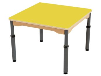 TISCH MIT BESCHICHTETER TISCHPLATTE - HÖHENVERSTELLBAR - Viereckig 80x80 cm