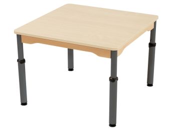 TISCH MIT BESCHICHTETER TISCHPLATTE - HÖHENVERSTELLBAR - Viereckig 80x80 cm
