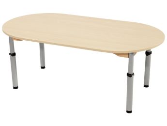 TISCH MIT BESCHICHTETER TISCHPLATTE - HÖHENVERSTELLBAR - Oval 150x80 cm