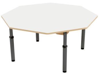 TISCH MIT BESCHICHTETER TISCHPLATTE - HÖHENVERSTELLBAR - Achteckig Ø 120 cm