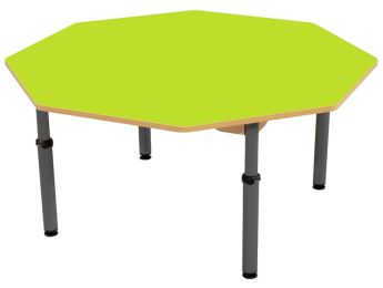 TISCH MIT BESCHICHTETER TISCHPLATTE - HÖHENVERSTELLBAR - Achteckig Ø 120 cm