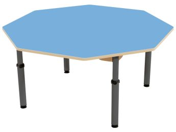 TISCH MIT BESCHICHTETER TISCHPLATTE - HÖHENVERSTELLBAR - Achteckig Ø 120 cm
