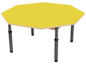TISCH MIT BESCHICHTETER TISCHPLATTE - HÖHENVERSTELLBAR - Achteckig Ø 120 cm