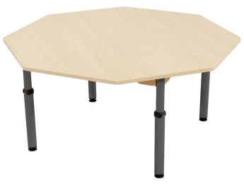 TISCH MIT BESCHICHTETER TISCHPLATTE - HÖHENVERSTELLBAR - Achteckig Ø 120 cm