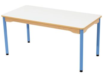 TISCH MIT BESCHICHTETER TISCHPLATTE - METALLFUSSTEIL BLAU - Rechteckig 120x60 cm