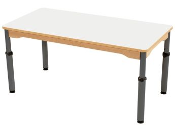 TISCH MIT BESCHICHTETER TISCHPLATTE - HÖHENVERSTELLBAR - Rechteckig 120x60 cm