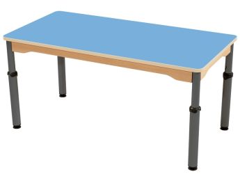 TISCH MIT BESCHICHTETER TISCHPLATTE - HÖHENVERSTELLBAR - Rechteckig 120x60 cm