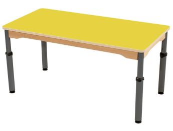 TISCH MIT BESCHICHTETER TISCHPLATTE - HÖHENVERSTELLBAR - Rechteckig 120x60 cm