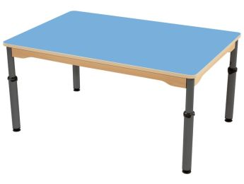TISCH MIT BESCHICHTETER TISCHPLATTE - HÖHENVERSTELLBAR - Rechteckig 120x80 cm