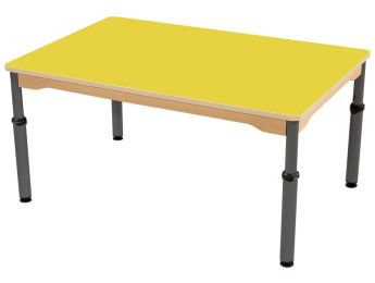TISCH MIT BESCHICHTETER TISCHPLATTE - HÖHENVERSTELLBAR - Rechteckig 120x80 cm