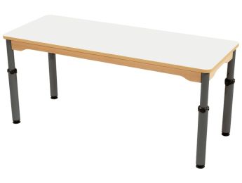 TISCH MIT BESCHICHTETER TISCHPLATTE - HÖHENVERSTELLBAR - Rechteckig 130x50 cm