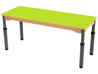 TISCH MIT BESCHICHTETER TISCHPLATTE - HÖHENVERSTELLBAR - Rechteckig 130x50 cm