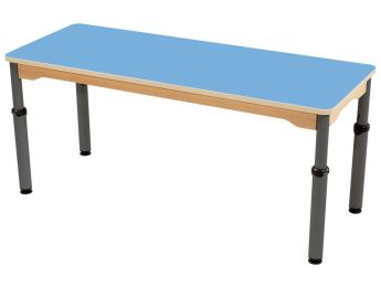 TISCH MIT BESCHICHTETER TISCHPLATTE - HÖHENVERSTELLBAR - Rechteckig 130x50 cm