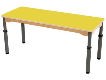 TISCH MIT BESCHICHTETER TISCHPLATTE - HÖHENVERSTELLBAR - Rechteckig 130x50 cm