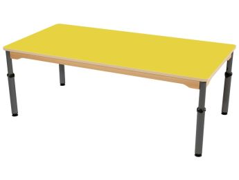 TISCH MIT BESCHICHTETER TISCHPLATTE - HÖHENVERSTELLBAR - Rechteckig 160x80 cm