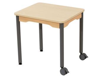 TISCH MIT BESCHICHTETER TISCHPLATTE - METALLFUSSTEIL UND ROLLEN - Rechteckig...