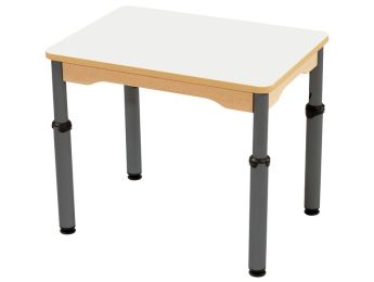 TISCH MIT BESCHICHTETER TISCHPLATTE - HÖHENVERSTELLBAR - Rechteckig 70x50 cm