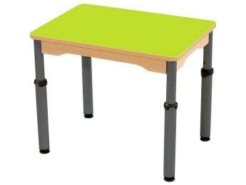 TISCH MIT BESCHICHTETER TISCHPLATTE - HÖHENVERSTELLBAR - Rechteckig 70x50 cm