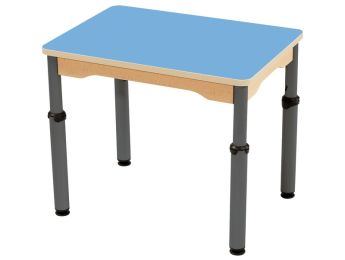 TISCH MIT BESCHICHTETER TISCHPLATTE - HÖHENVERSTELLBAR - Rechteckig 70x50 cm