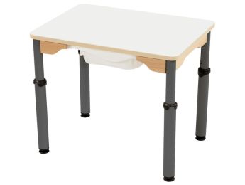 TISCH BESCHICHTETE TISCHPLATTE+BEHÄLTER-HÖHENVERST - Rechteck 70x50cm