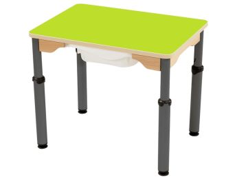 TISCH BESCHICHTETE TISCHPLATTE+BEHÄLTER-HÖHENVERST - Rechteck 70x50cm
