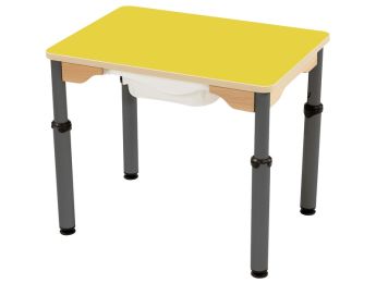 TISCH BESCHICHTETE TISCHPLATTE+BEHÄLTER-HÖHENVERST - Rechteck 70x50cm