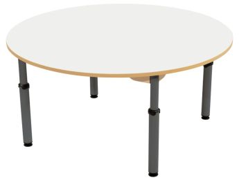 TISCH MIT BESCHICHTETER TISCHPLATTE - HÖHENVERSTELLBAR - Rund Ø 120 cm