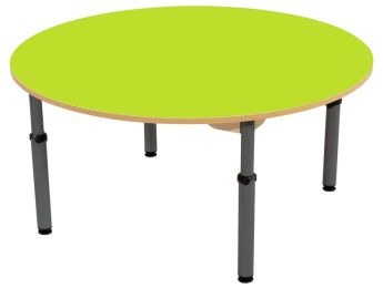 TISCH MIT BESCHICHTETER TISCHPLATTE - HÖHENVERSTELLBAR - Rund Ø 120 cm