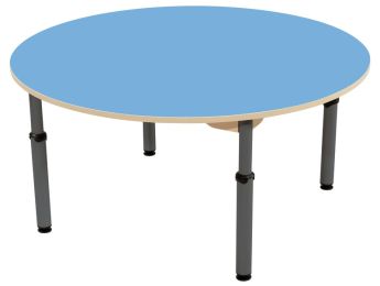 TISCH MIT BESCHICHTETER TISCHPLATTE - HÖHENVERSTELLBAR - Rund Ø 120 cm